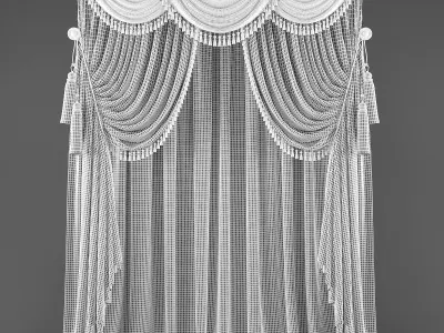 Curtain with tassels Low-poly 3D model buy