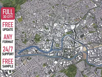 Bristol - 3D City Model Low-poly 3D model