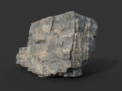 Realistic Blocky Rock 02 250612 Low-poly 3D model