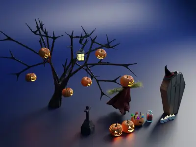 Halloween Pumpkin Pack Collection 3D model