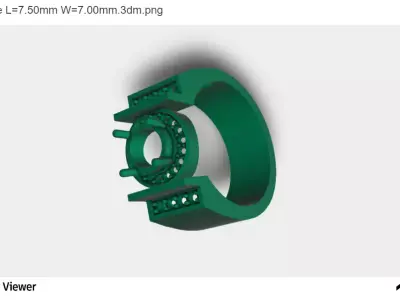 Men Ring With Round Cut Center Stone 3D print model