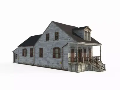 19th century architectural vintage villa 3D model