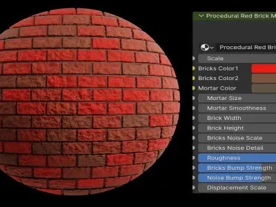 Blender Procedural Bricks and Tiles Materials Package Texture