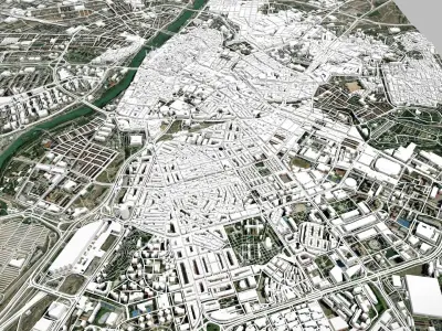 Cityscape Zaragoza Spain 3D model