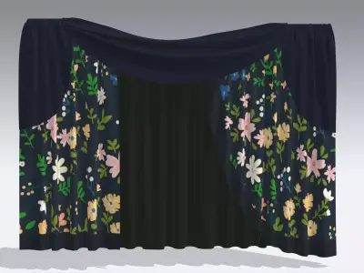 Curtain Low-poly 3D model