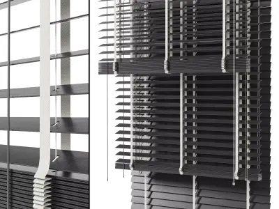 Wooden blinds Set 04 3D model
