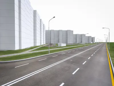 Urban Area 04  Low-poly 3D model