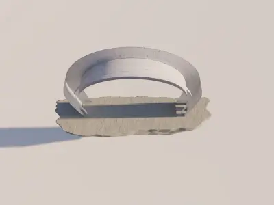 Portal Arch on Floating Island Low-poly 3D model