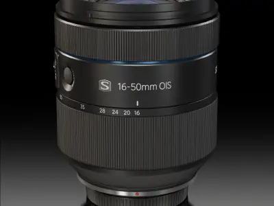 Samsung 16-50mm F 2-2-8 S ED OIS Lens Low-poly 3D model