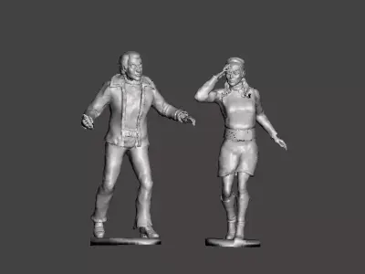 SPACE 1999 Tony Verdeschi and Maya toy figurines 3D print model