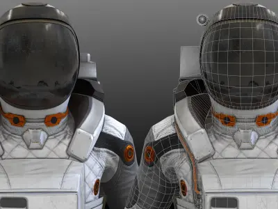 MX02 Male Space Suit LITE VERSION Low-poly 3D model