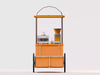 Amusement Park - Food Cart 1  Low-poly 3D model