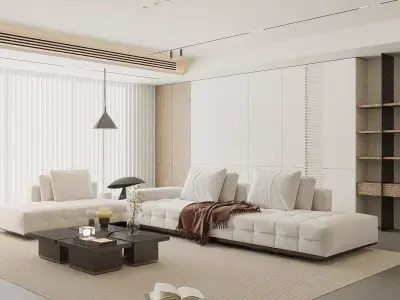 Light luxury living room 3D model get