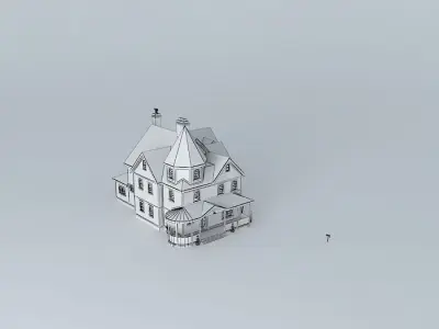 House and Garage Free 3D model
