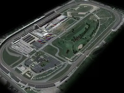 Game Ready Indianapolis Speedway 3D Model Low-poly 3D model