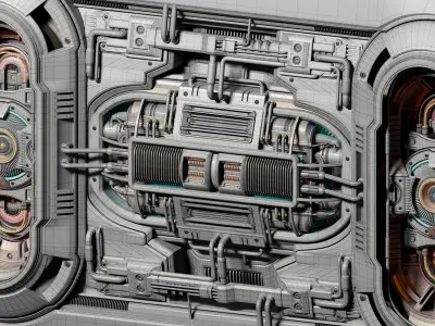Sci-Fi Kitbash - Futuristic Panel 1 - Mega Element 3D model