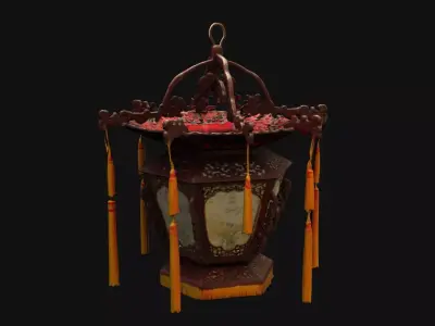 Chinese Palace Lantern  Low-poly 3D model 5