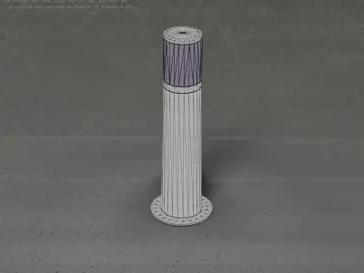 Galvanized Light-Column -10- Street-Light 9 Low-poly 3D model