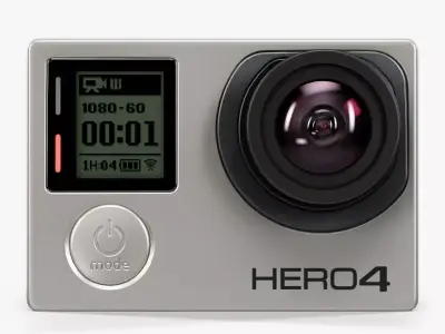 GoPro HERO4 Silver Edition action camera Low-poly 3D model