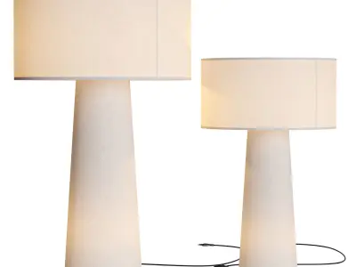 Floor lamp made of fabric and metal cylinder-modern-Eryn 3D model