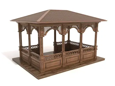 Wooden Gazebos 4 3D model