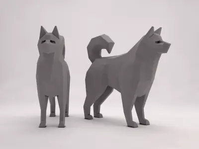 ORIGAMI---Dog dog Free low-poly 3D model