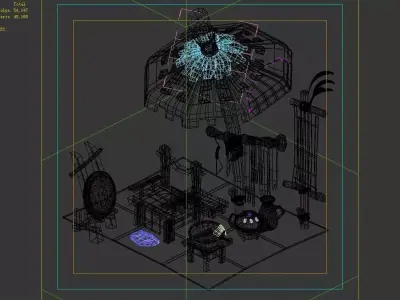 City - hairdresser booth 3D model