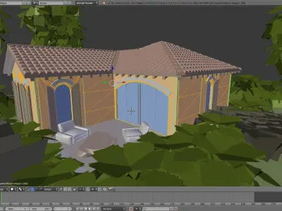 SHC Spanish Modern House 1 Low-poly 3D model