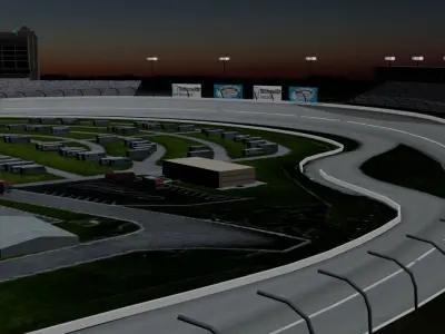 Atlanta Speedway Night Game Ready Low-poly 3D model
