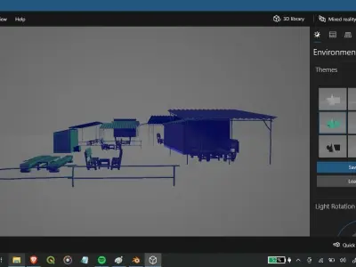 Warung Tepi Danau Lakeside Stall Low-poly 3D model