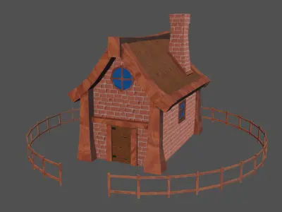 stylized medieval house 2 Low-poly 3D model