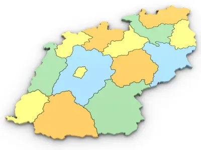 3d Political Map of the Czech Republic 3D model