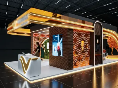 Booth design 3 Low-poly 3D model