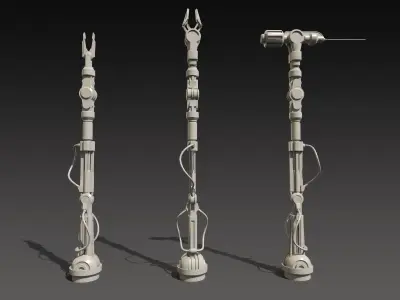 Sci-fi Mechanical Arms Low-poly 3D model