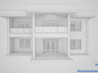 Small Mansion Low-poly 3D model