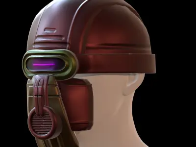 Gas mask helmet 3d model scifi Low-poly  Low-poly 3D model 203