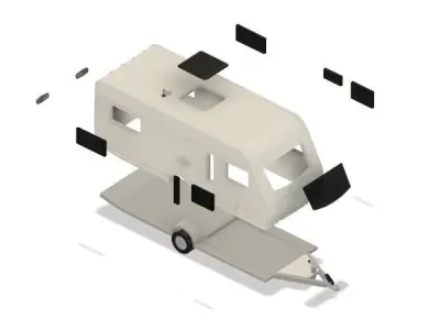 3d printable caravan - Hi poly 3D print model