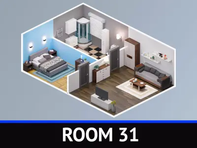 Room 31 Low-poly 3D model