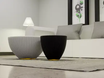 Elegant Modern Living Room 3D model