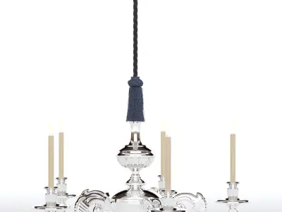 Georgian Style Chrome Chandelier 3D model