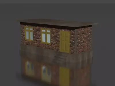city house low-poly Low-poly 3D model 8