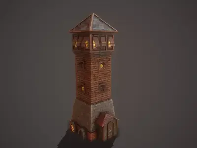 Medieval Tower Free low-poly 3D model