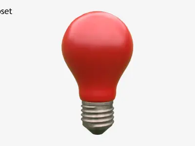 Realistic Color Lightbulb Low-poly 3D model