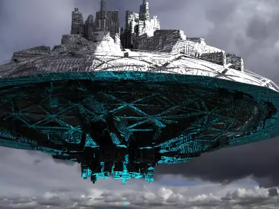 SciFi City Dome Array Base 4 3D model