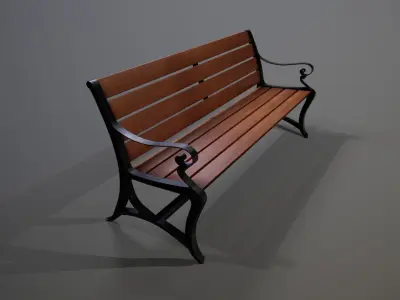 Bench Lowpoly 3D model Low-poly 3D model