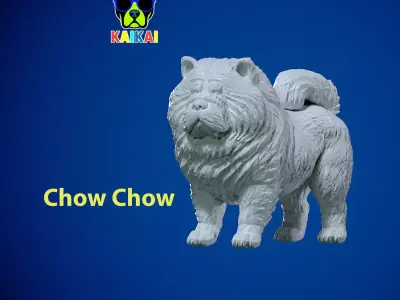 Chow Chow Dog model - Chow Dog statue - 3D print 3D print model