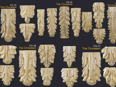 Trim Ornament Collection VOL 1 3D Model Pack
