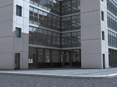 Modern office building 3D model 6