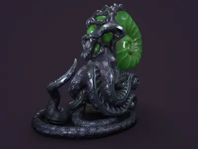 Ancient creature statue Low-poly 3D model