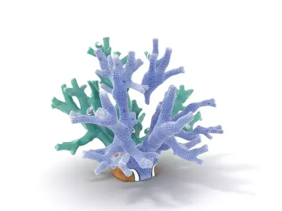 Turquoise Coral model pack Low-poly 3D model purchase